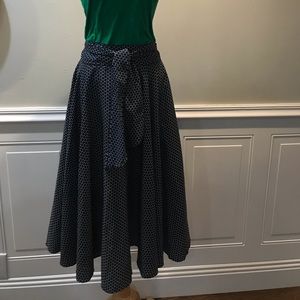 Vintage silk polka dot skirt